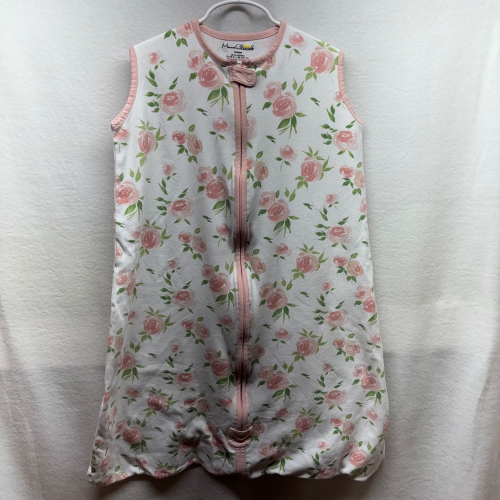 Mama Cheetah XL Girls 18-24M Pink Floral Organic‎ Cotton Sleep Sack Bag 35-40 In